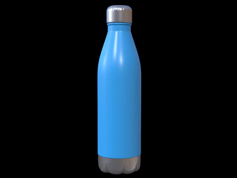 Blue Water Bottle 3 3D Model