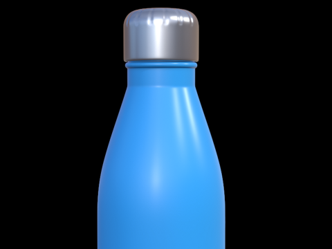 Niebieska butelka na wodę 3 Model 3D