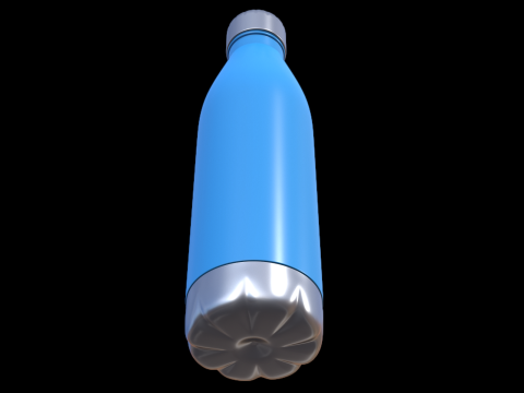 Niebieska butelka na wodę 3 Model 3D