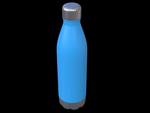 Blue Water Bottle 3 3D Model