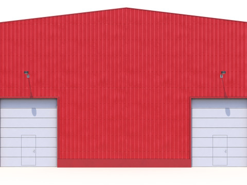 Edif&iacute;cio Industrial Vermelho 41 PBR Modelo 3D