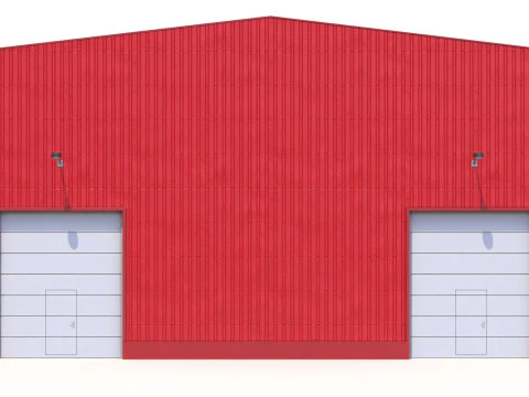 Edificio industriale rosso 41 PBR Modello 3D