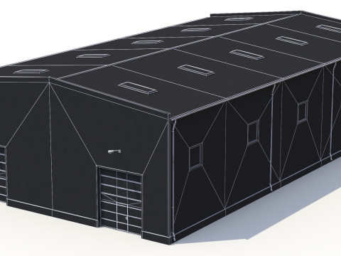 Edif&iacute;cio Industrial Vermelho 41 PBR Modelo 3D