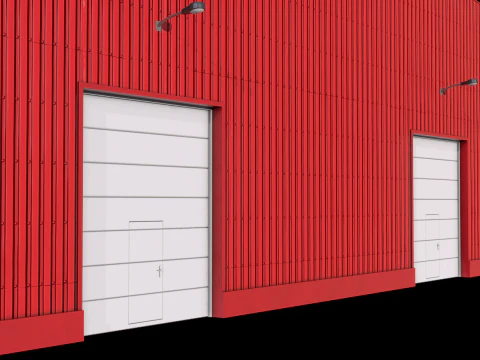 Edificio industriale rosso 41 PBR Modello 3D