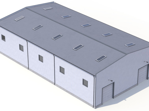 Pr&eacute;dio Industrial 41 PBR Modelo 3D