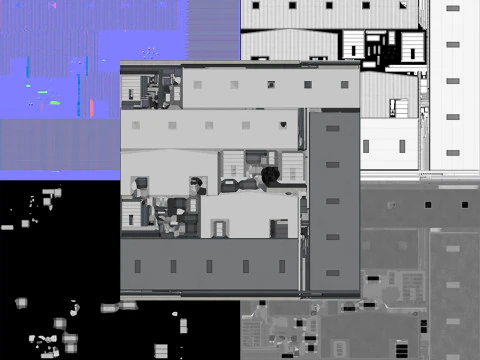 Industriegeb&auml;ude 41 PBR 3D Modell