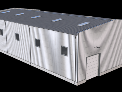 Pr&eacute;dio Industrial 41 PBR Modelo 3D