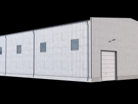 Pr&eacute;dio Industrial 41 PBR Modelo 3D