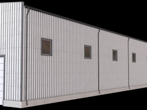 Pr&eacute;dio Industrial 41 PBR Modelo 3D