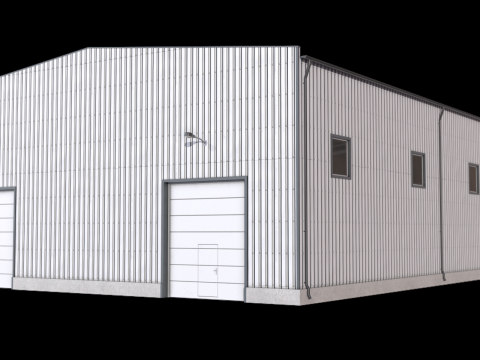Pr&eacute;dio Industrial 41 PBR Modelo 3D