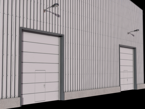 Pr&eacute;dio Industrial 41 PBR Modelo 3D