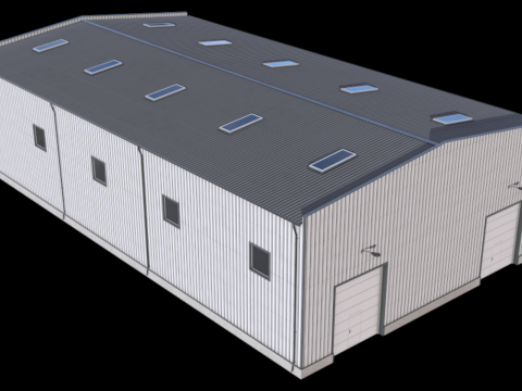 Pr&eacute;dio Industrial 41 PBR Modelo 3D
