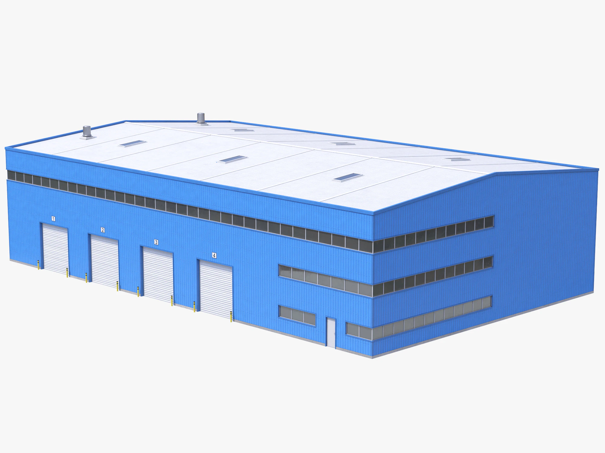 Gedung Industri Biru 42 PBR Model 3D .c4d .max .obj .3ds .fbx .stl .blend 