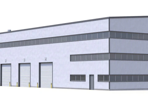 Gedung Industri 42 PBR Model 3D