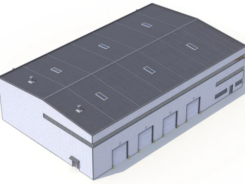 Gedung Industri 42 PBR Model 3D