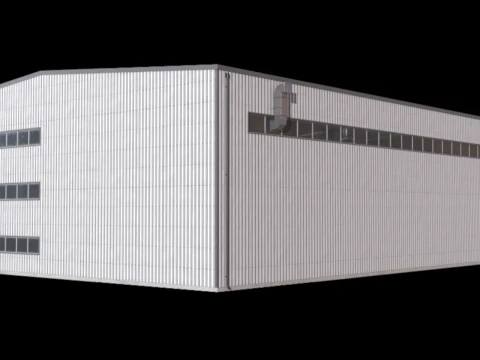 Gedung Industri 42 PBR Model 3D