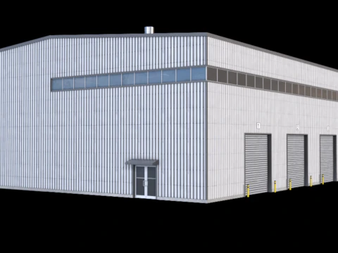 Gedung Industri 42 PBR Model 3D