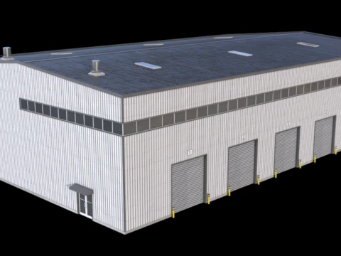 Gedung Industri 42 PBR Model 3D