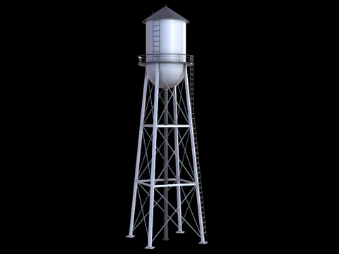 Torre dell'acqua PBR Modello 3D