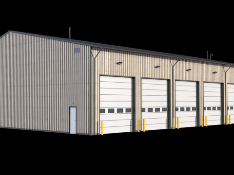 산업용 건물 45 PBR 3D 모델