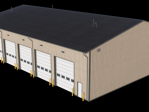 산업용 건물 45 PBR 3D 모델