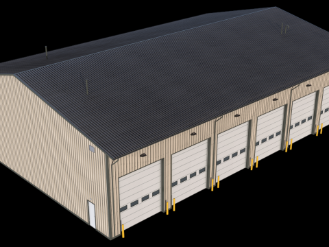 산업용 건물 45 PBR 3D 모델