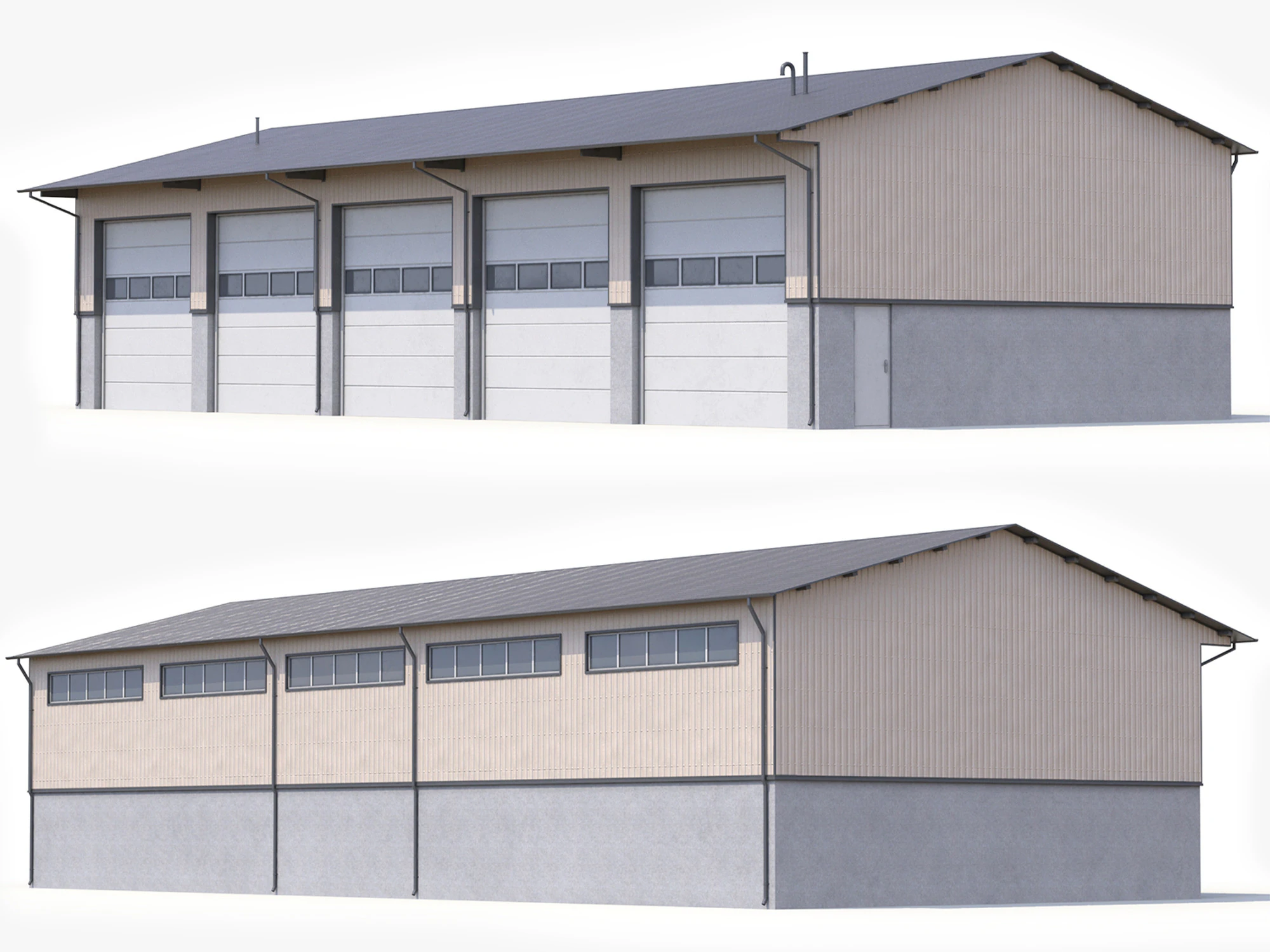 Industrial Building 40 3D Model .c4d .max .obj .3ds .fbx .stl .blend 