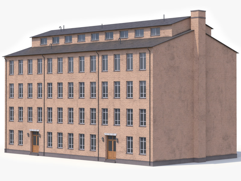 Edificio residenziale PBR Modello 3D .c4d .max .obj .3ds .fbx .stl .blend 