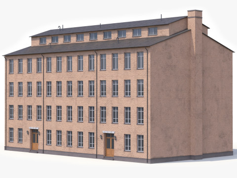 Budynek mieszkalny PBR Model 3D