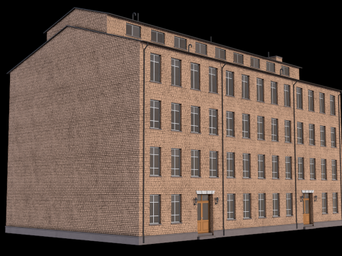 Edificio residenziale PBR Modello 3D
