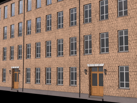 Edificio residenziale PBR Modello 3D