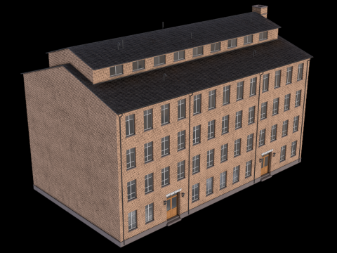 Edificio residenziale PBR Modello 3D
