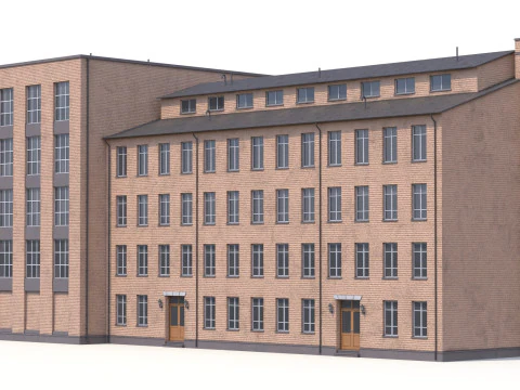 Gedung Perumahan 2 PBR Model 3D