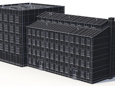 Gedung Perumahan 2 PBR Model 3D