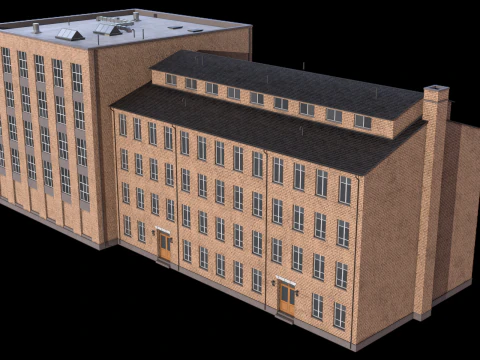 Gedung Perumahan 2 PBR Model 3D