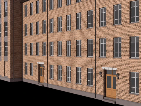 Gedung Perumahan 2 PBR Model 3D