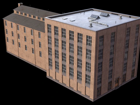 Gedung Perumahan 2 PBR Model 3D