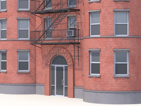 Apartment Building 8 PBR 3D Model