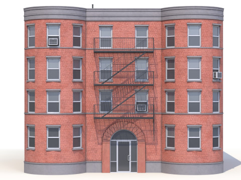 Apartment Building 8 PBR 3D Model