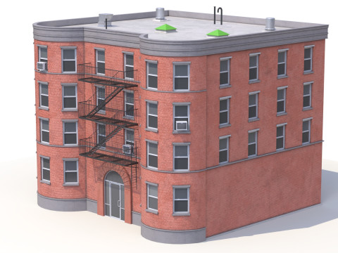 Apartment Building 8 PBR 3D Model