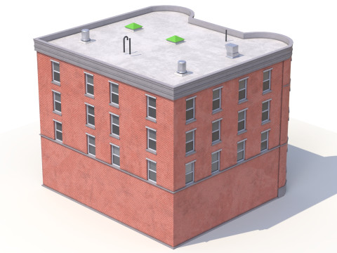 Apartment Building 8 PBR 3D Model