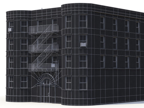 Apartment Building 8 PBR 3D Model