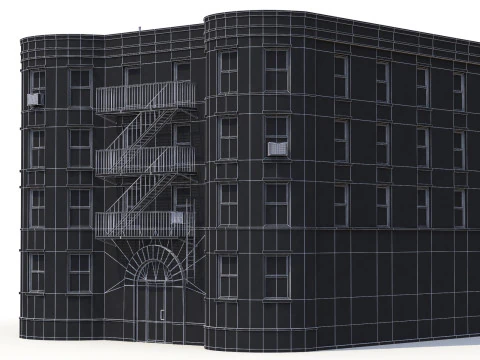 Apartment Building 8 PBR 3D Model