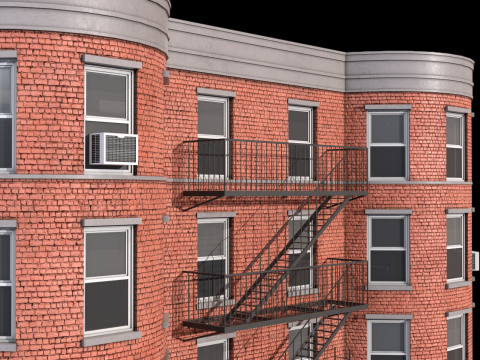 Apartment Building 8 PBR 3D Model