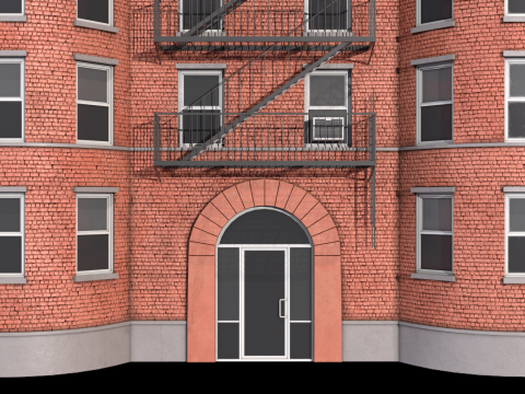 Apartment Building 8 PBR 3D Model