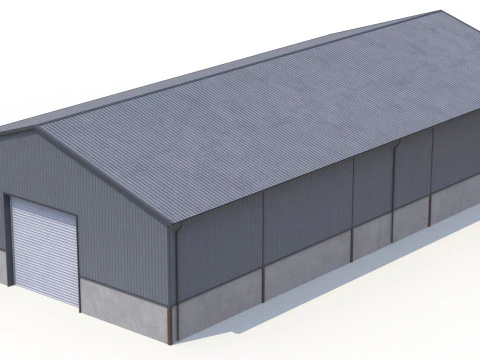 Gedung Industri 46 PBR Model 3D