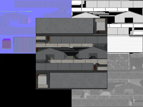 Gedung Industri 46 PBR Model 3D