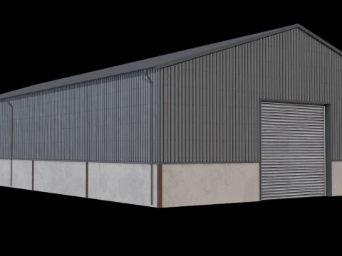 Gedung Industri 46 PBR Model 3D