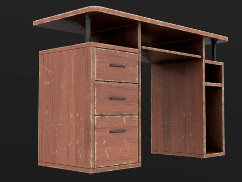 PBR pronto per il gioco della vecchia scrivania del computer Modello 3D