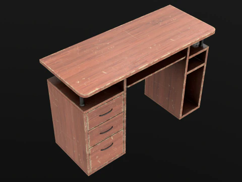 PBR pronto per il gioco della vecchia scrivania del computer Modello 3D